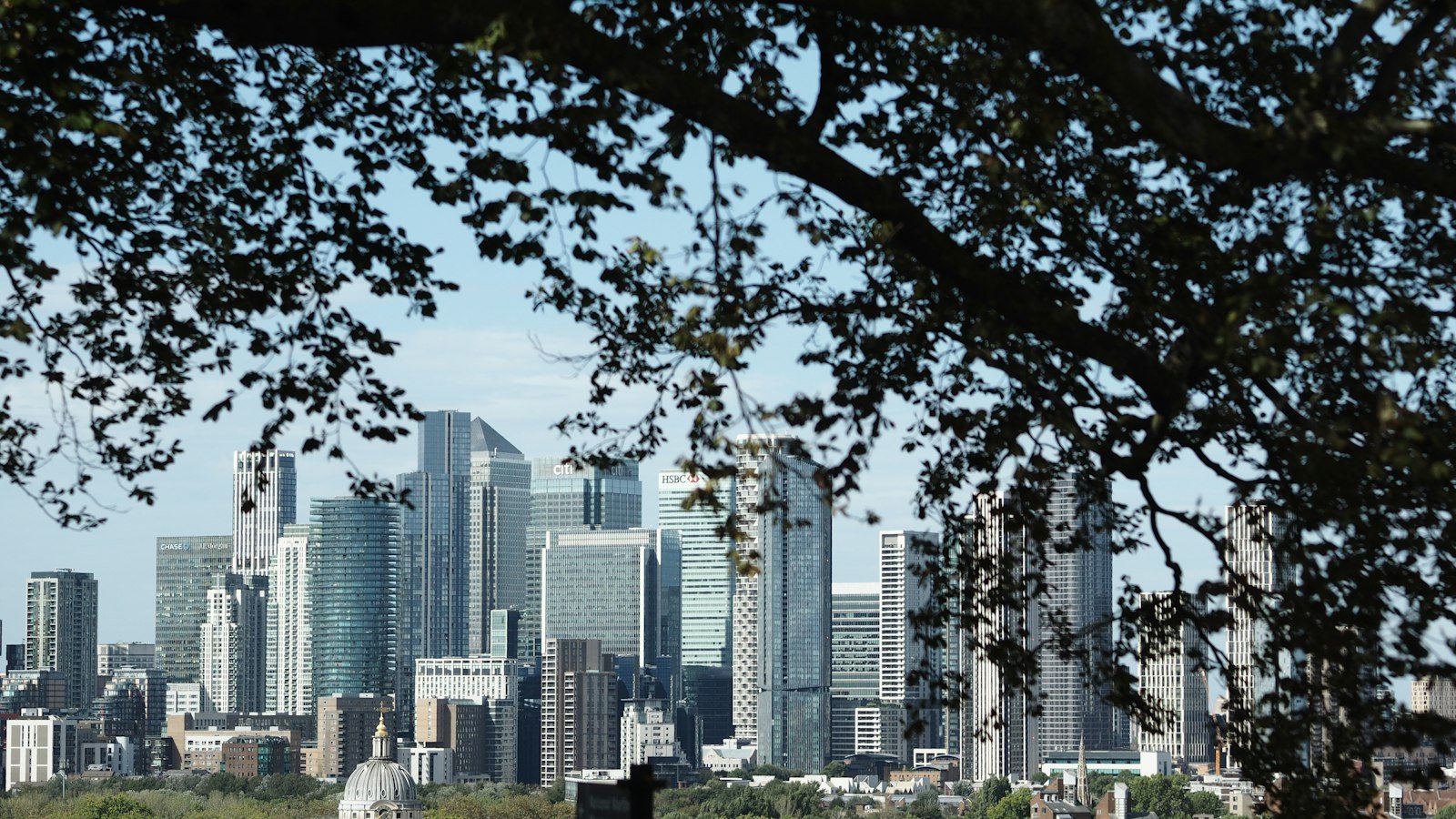 Skyscrapers of the Canary Wharf financial district in London